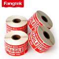 Self adhesive customized handle with care fragile sticker label moving for packaging